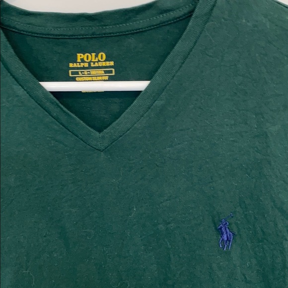 Emerald green Ralph Lauren Vneck tee - Picture 2 of 2